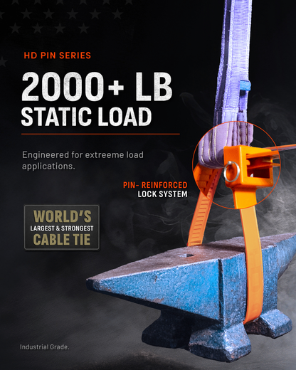 47" HD CABLE TIE - Worlds Largest & Strongest Cable Tie (>2000lbs Rating)